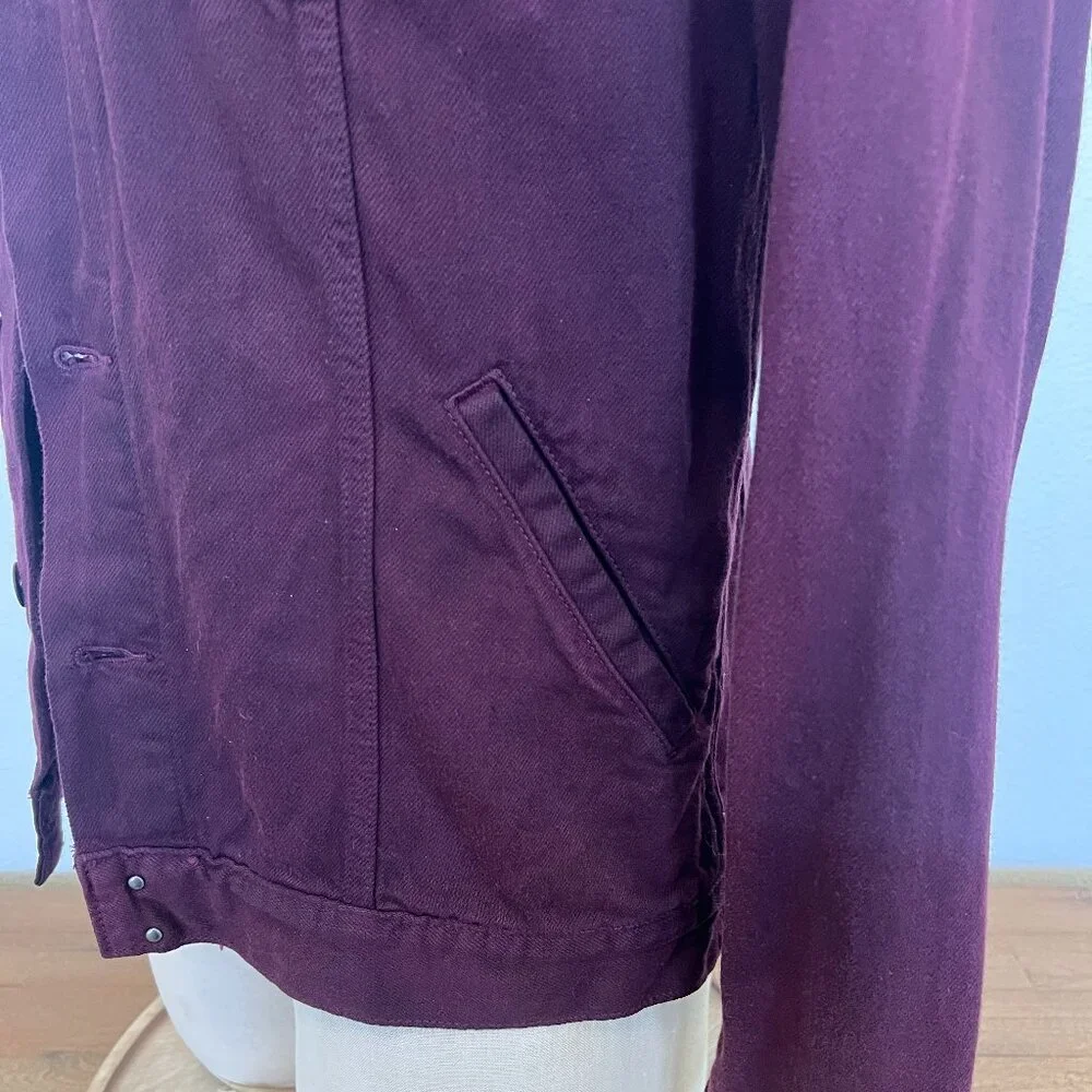 Paige Jacket - Scout Denim - Dark Burgundy - Trucker - Size Small - Picture 8 of 13